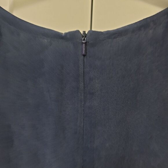 NANCY HELLER For Saks Fifth Avenue Blue Silk Sleeveless Sheath Maxi Dress, M - Picture 6 of 7